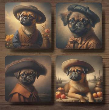Petit Brabancon Rembrandt stijl onderzetters met houder beschikbaar voor biedingen