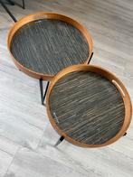 Set van 2 Must Living bijzettafels, Minder dan 55 cm, Rond, Zo goed als nieuw, Hout