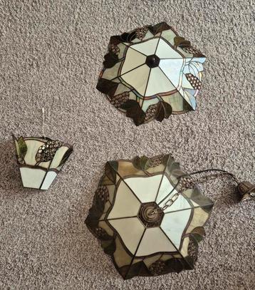 Set Tiffanylampen van uitstekende kwaliteit.  beschikbaar voor biedingen