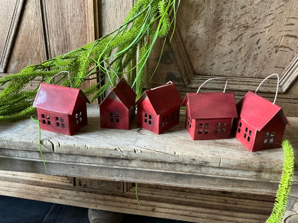 NIEUW set van 5 metalen huisjes Sienna, Huis en Inrichting, Woonaccessoires | Overige, Ophalen of Verzenden, Nieuw