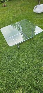 Mooie zware glazen salontafel 100x100, Ophalen, Vierkant, Glas, Minder dan 50 cm