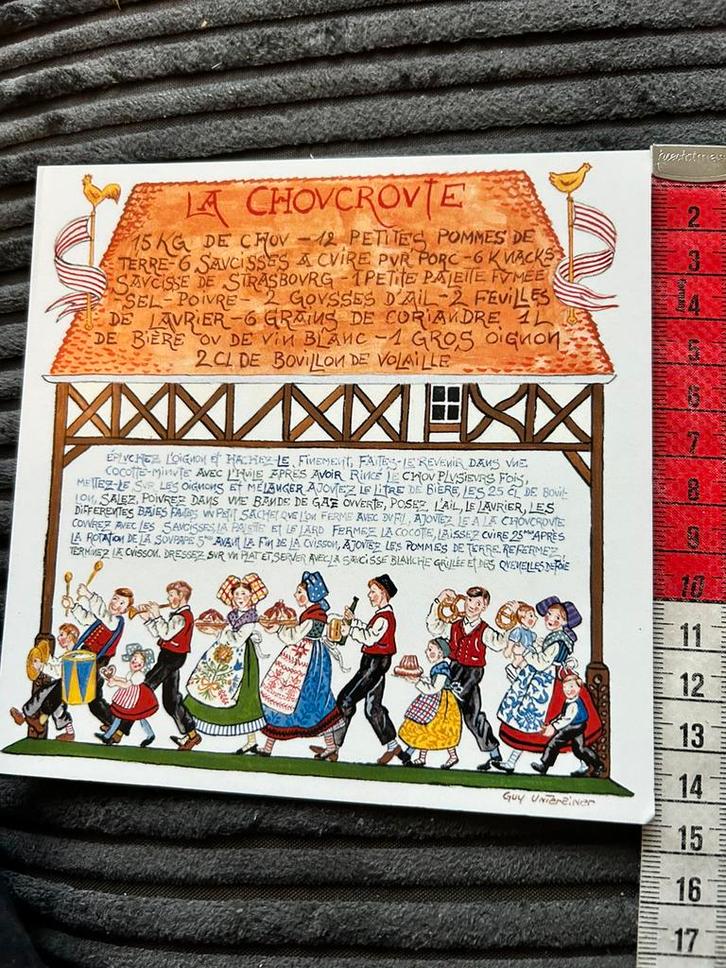 773. Kaart illustr Frans Recept, Verzamelen, Ansichtkaarten | Themakaarten, Ongelopen, Ophalen of Verzenden