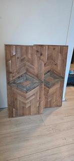 Mooie houten wanddecoratie 2 beschikbaar, Ophalen, Zo goed als nieuw