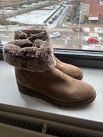 Dameslaarsje met bontrand en rits, taupe, maat 39, Bruin, Lage of Enkellaarzen, Ophalen of Verzenden, Zo goed als nieuw