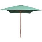 Parasol met houten paal 200x300 cm groen, Verzenden, Zo goed als nieuw, Stokparasol