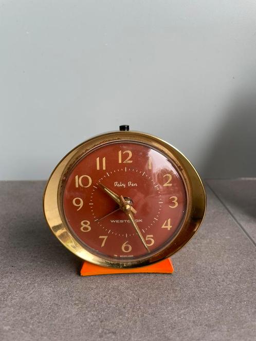 Vintage Baby Ben westclox / oranje goud, Witgoed en Apparatuur, Wekkers, Zo goed als nieuw, Ophalen of Verzenden