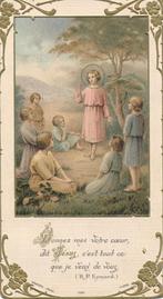 Mooi oud devotieprentje Kind Jezus met kindertjes 1912, Ophalen of Verzenden, Zo goed als nieuw, Kaart of Prent, Christendom | Katholiek