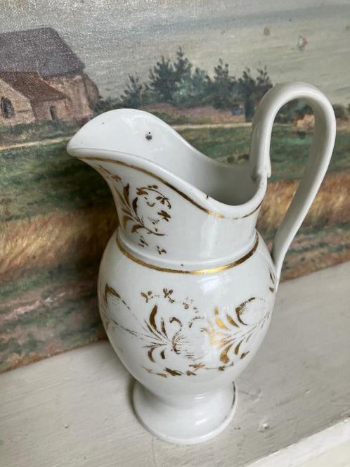 Witte kan met goudopdruk, Antiek en Kunst, Curiosa en Brocante, Ophalen of Verzenden