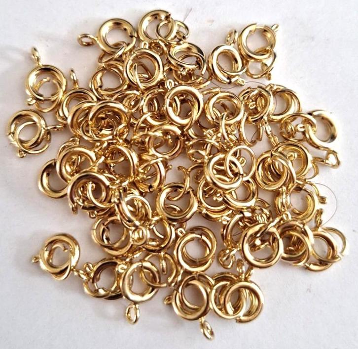SALE Partij met 50 veer sluitingen met ringetjes 8 mm, Hobby en Vrije tijd, Kralen en Sieraden maken, Nieuw, Overige typen, Verzenden