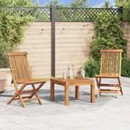 Tuinstoelen inklapbaar 2 st massief teakhout, Nieuw, Ophalen of Verzenden, ,, ,,