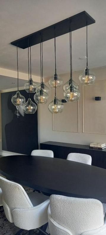 Luxe Designer Hanglamp Rakel 10L  zwart glas 124x35x60 cm beschikbaar voor biedingen