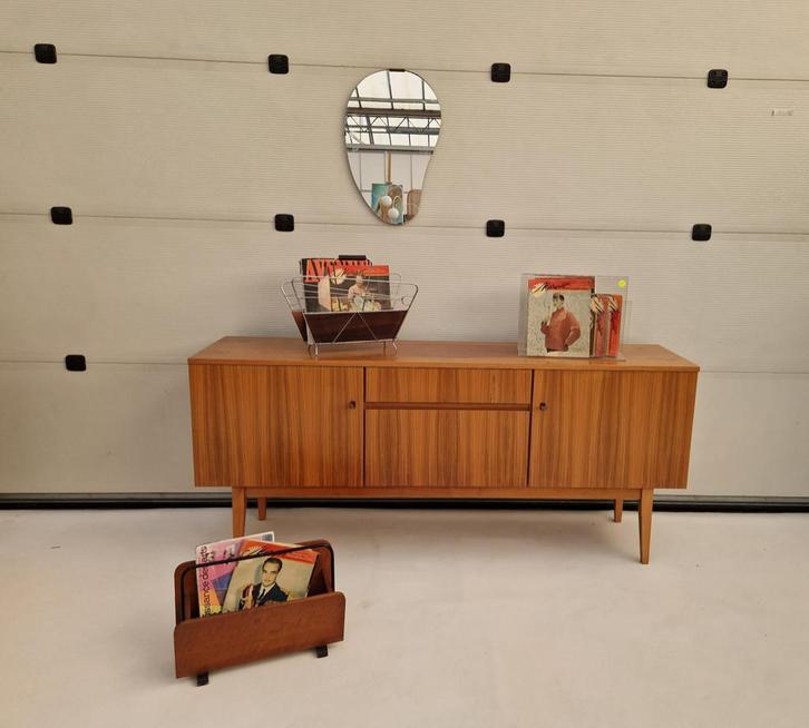 vintage dressoir met klepkast, 180cm, Huis en Inrichting, Kasten | Dressoirs, Gebruikt, 150 tot 200 cm, 25 tot 50 cm, Met lade(s)