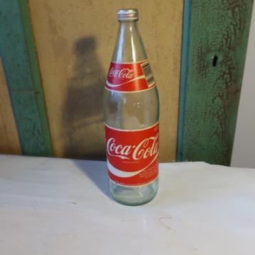 Fles Coca Cola glas 1 liter 30 cm hoog bijzonder exemplaar beschikbaar voor biedingen