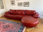 Vintage Natuzzi Italia leren bank - Rood, Huis en Inrichting, Ophalen, 250 tot 300 cm, Gebruikt, Driepersoons