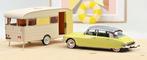 Citroen DS 19 1960 geel & Caravan Digue 1/18 NOREV 181762, Verzenden, Nieuw, Auto, Norev