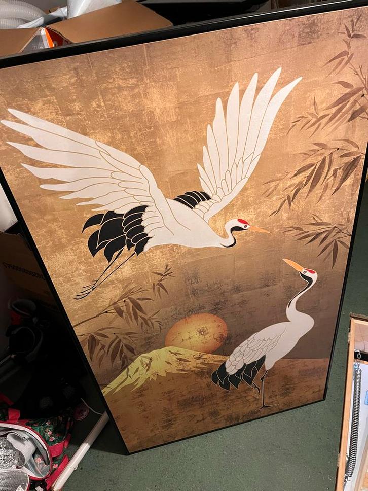 Reinders Schilderij - Kraanvogels 70x118 cm, Antiek en Kunst, Kunst | Schilderijen | Klassiek, Ophalen