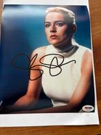 Gesigneerde foto Sharon Stone, Ophalen of Verzenden, Zo goed als nieuw, Foto of Kaart