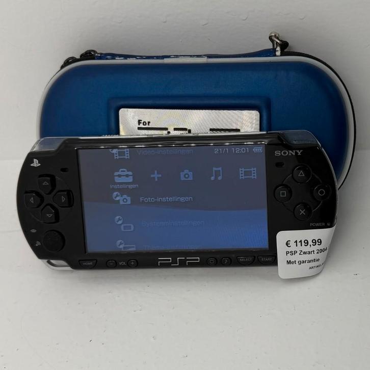 PSP Zwart 2004 | Met hoes | Met garantie, Spelcomputers en Games, Spelcomputers | Sony PSP, Zo goed als nieuw, PSP, Zwart, Ophalen of Verzenden