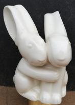 Haas. Verliefd hazenpaar. Art Deco. Ca 1920/1940. 14 cm., Ophalen, Zo goed als nieuw, Wild dier, Beeldje of Figuurtje