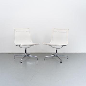 4 Vitra Eames Ea105 Wit  Netweave Chroom beschikbaar voor biedingen