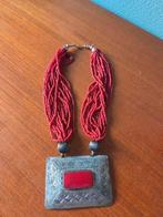 Vintage ketting, Ophalen of Verzenden, Gebruikt, Rood, Overige materialen