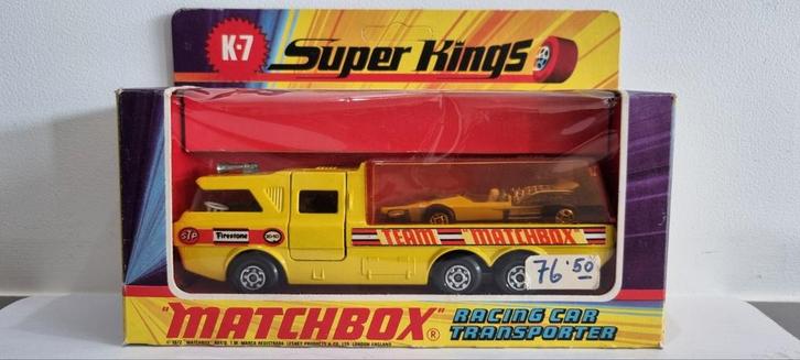 Matchbox K 7 Superkings Racing Car Transporter, Hobby en Vrije tijd, Modelauto's | 1:43, Zo goed als nieuw, Auto, Matchbox, Ophalen of Verzenden