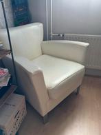 Witte design fauteuil, Ophalen, Gebruikt, Leer, 75 tot 100 cm