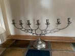 Moderne Metalen Menora Kandelaar 7 arm all., Ophalen, Gebruikt, Grijs, Metaal