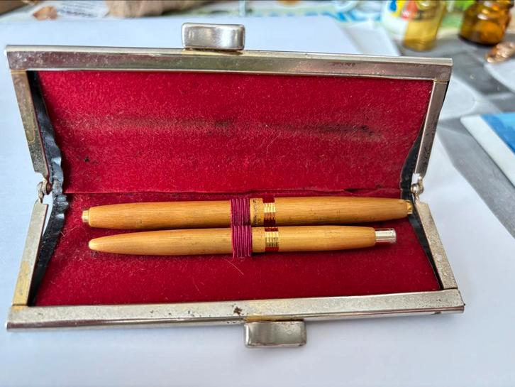 Senator Germany Fountain en balpen verguld(nu 55€ incl verz), Verzamelen, Pennenverzamelingen, Gebruikt, Balpen, Overige merken