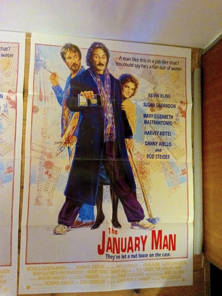 Bioscoop posterset The January Man 1989, Rechthoekig Staand, Deurposter of groter, Ophalen of Verzenden, Zo goed als nieuw