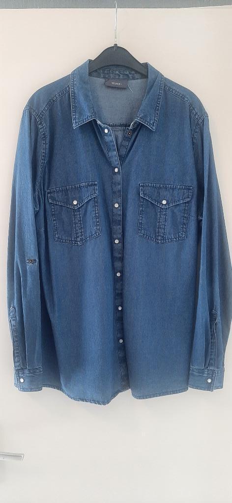 Spijkerblouse, Kleding | Dames, Blouses en Tunieken, Zo goed als nieuw, Maat 46/48 (XL) of groter, Blauw, Ophalen of Verzenden