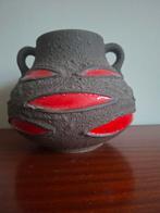 Schlossberg fat lava vaas met rood decor, Ophalen of Verzenden, Gebruikt, Steen, Aardewerk of Keramiek, Overige thema's