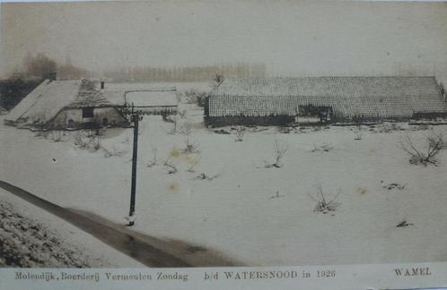 Briefkaart: Situatie watersnood 1926 op de Molendijk /Wamel, Verzamelen, Ansichtkaarten | Nederland, Ongelopen, Gelderland, 1920 tot 1940