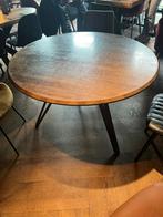 Leuke houten tafel (blad is niet massief) met mooi onderstel, 100 tot 150 cm, Rond, Gebruikt, Ophalen