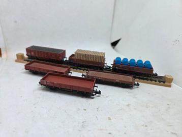 Minitrix N - 6 Open Goederenwagons beschikbaar voor biedingen