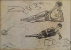 Dirk Smorenberg(1883) Tekeningen Papier "Figuur Studies" Ges, Antiek en Kunst, Kunst | Tekeningen en Foto's, Ophalen of Verzenden