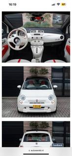 Fiat 500e PANO/Cruisecontrol/airco/lederbekleding/stoelverw, Auto's, Beige, Cabriolet, 4 stoelen, Leder en Stof