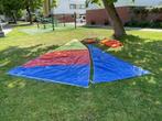 Grootzeil + Fok (gekleurd), Watersport en Boten, Zeilen en Zeiltoebehoren, Ophalen, Gebruikt, 3 tot 6 meter, Minder dan 15 m²