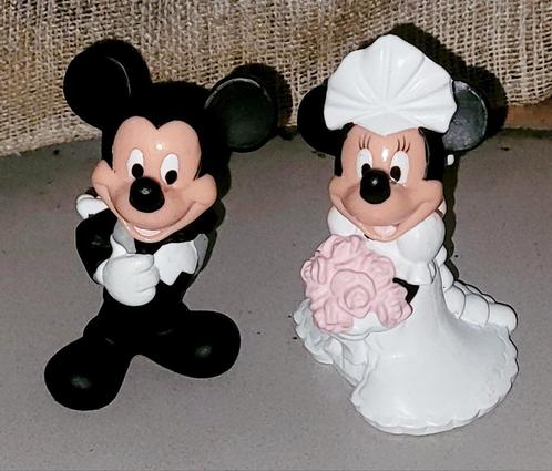Mickey + Minnie Mouse Disney bruidspaar figuren cake toppers, Verzamelen, Disney, Zo goed als nieuw, Beeldje of Figuurtje, Mickey Mouse