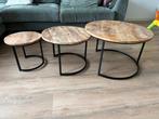 Set van 3 houten bijzettafels, Ophalen, Minder dan 45 cm, Minder dan 55 cm, Gebruikt