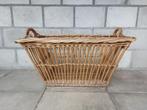 Oude Franse Wasmand / Grote Franse Rieten Mand / Rotan Mand, Gebruikt, Mand, Ophalen of Verzenden, Riet