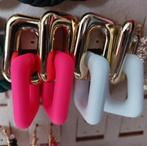 Oorbellen Rose goud Wit goud, Hangers, Ophalen of Verzenden, Zo goed als nieuw, Roze