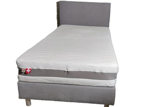 Mooie boxspring 100x200cm!, Huis en Inrichting, Slaapkamer | Bedden, Zo goed als nieuw, Eenpersoons, 100 cm, 200 cm, Hout, Grijs
