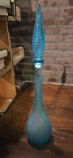 Vintage empoli glazen karaf blauw, Antiek en Kunst, Ophalen of Verzenden