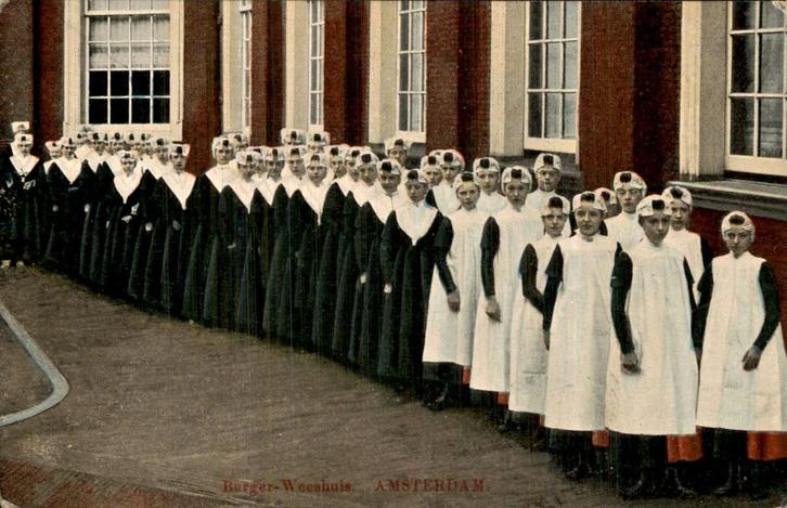 Amsterdam - Burger-Weeshuis, Verzamelen, Ansichtkaarten | Nederland, Gelopen, Noord-Holland, Voor 1920, Ophalen of Verzenden