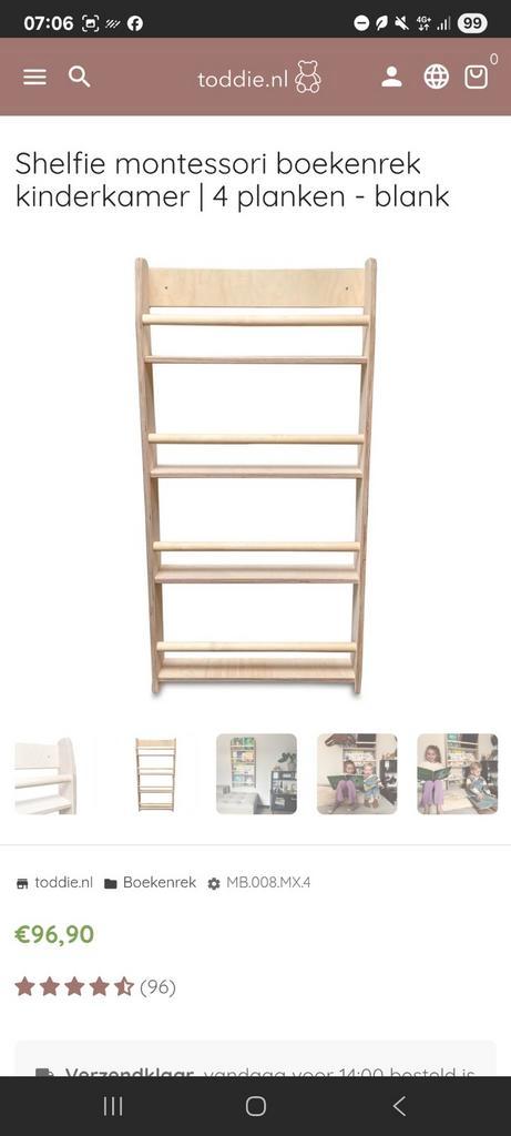 Toddie Montessori Boekenrek - Zo Goed Als Nieuw!, Kinderen en Baby's, Kinderkamer | Commodes en Kasten, Zo goed als nieuw, Kast