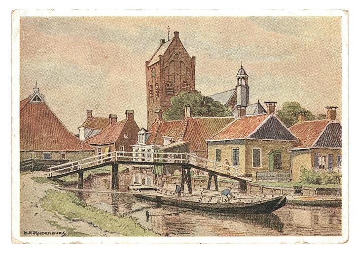 974412 Grouw Friesland 1946 H E Roodenburg Gelopen met, Verzamelen, Ansichtkaarten | Nederland, Gelopen, Friesland, 1940 tot 1960