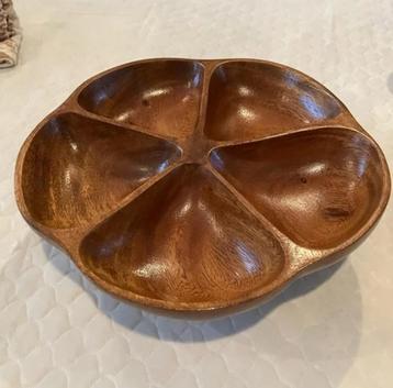 vintage schaal teakhout snackschaal serveerschaal tapas beschikbaar voor biedingen