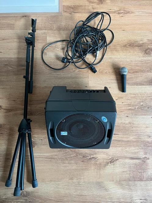 Voice system speaker + microfoon sm58 Shure + standaard, Audio, Tv en Foto, Luidsprekers, Ophalen