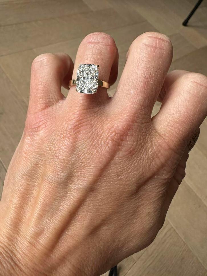 Ring 5.06 karaat diamant!! NIEUW MAAT 54, Sieraden, Tassen en Uiterlijk, Ringen, Nieuw, Dame, 17 tot 18, Goud, Goud, Met edelsteen
